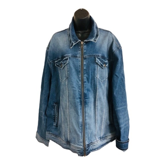 Rock & Republic Men’s Denim Zippered moto bomber jacket size 2XL brand new - Picture 4 of 16